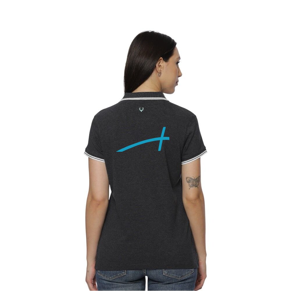 Allen Solly Polo T-shirt Women- Charcoal Grey SW